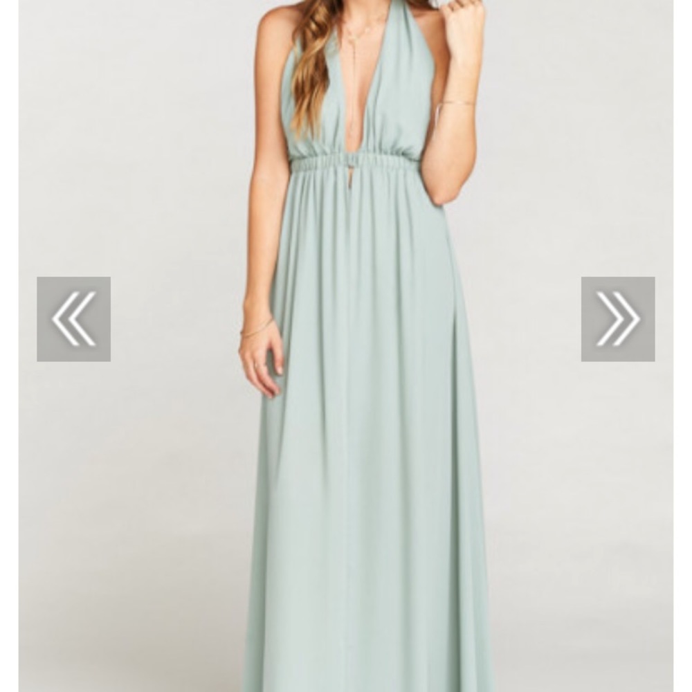 Show Me Your Mumu Luna Halter Dress Silver Sage